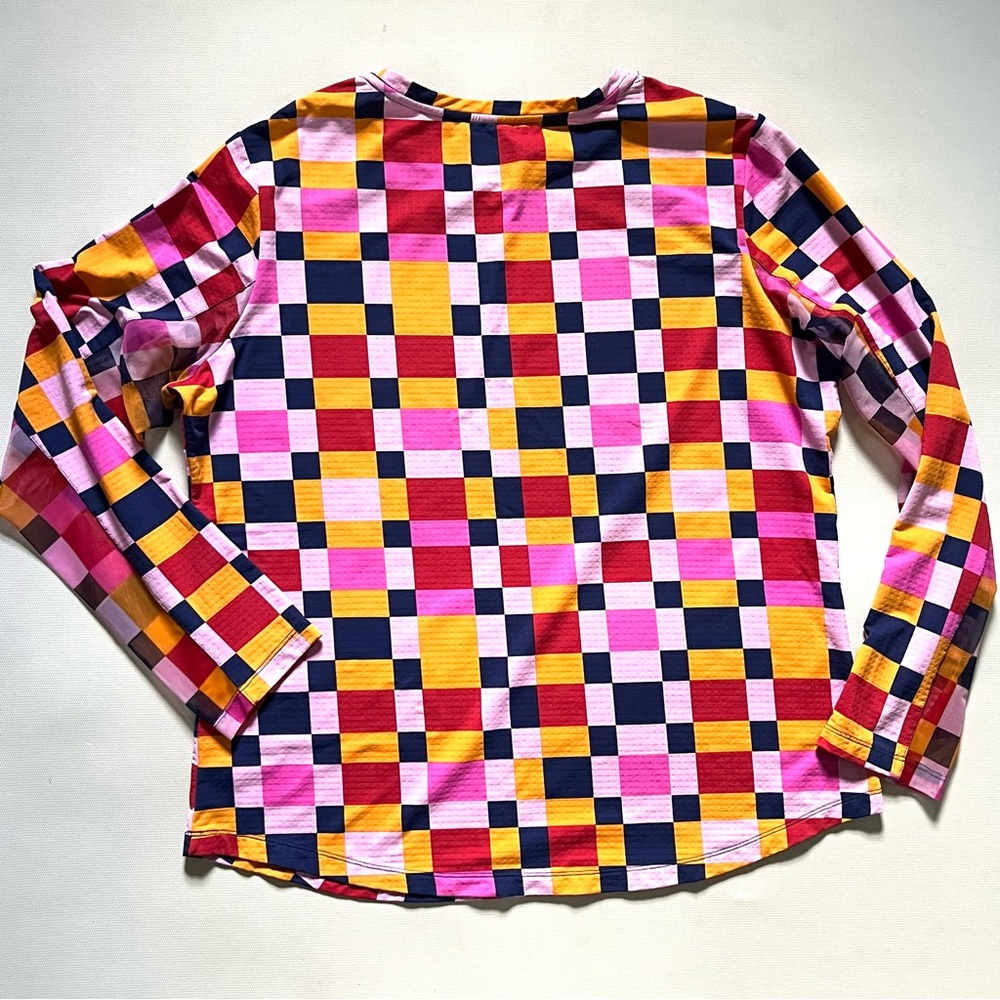 IBKUL Annalise Print Long Sleeve Crew Neck Top Hot Pink/Orange Multi XL - Picture 5 of 7